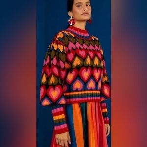 FARM Rio Multicolor Heart Sweater